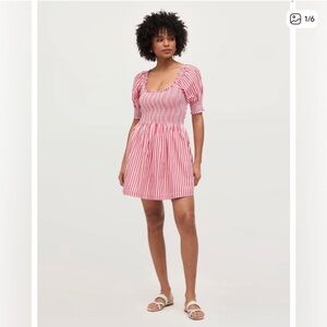 Hill House Red and White Striped Mini Dress